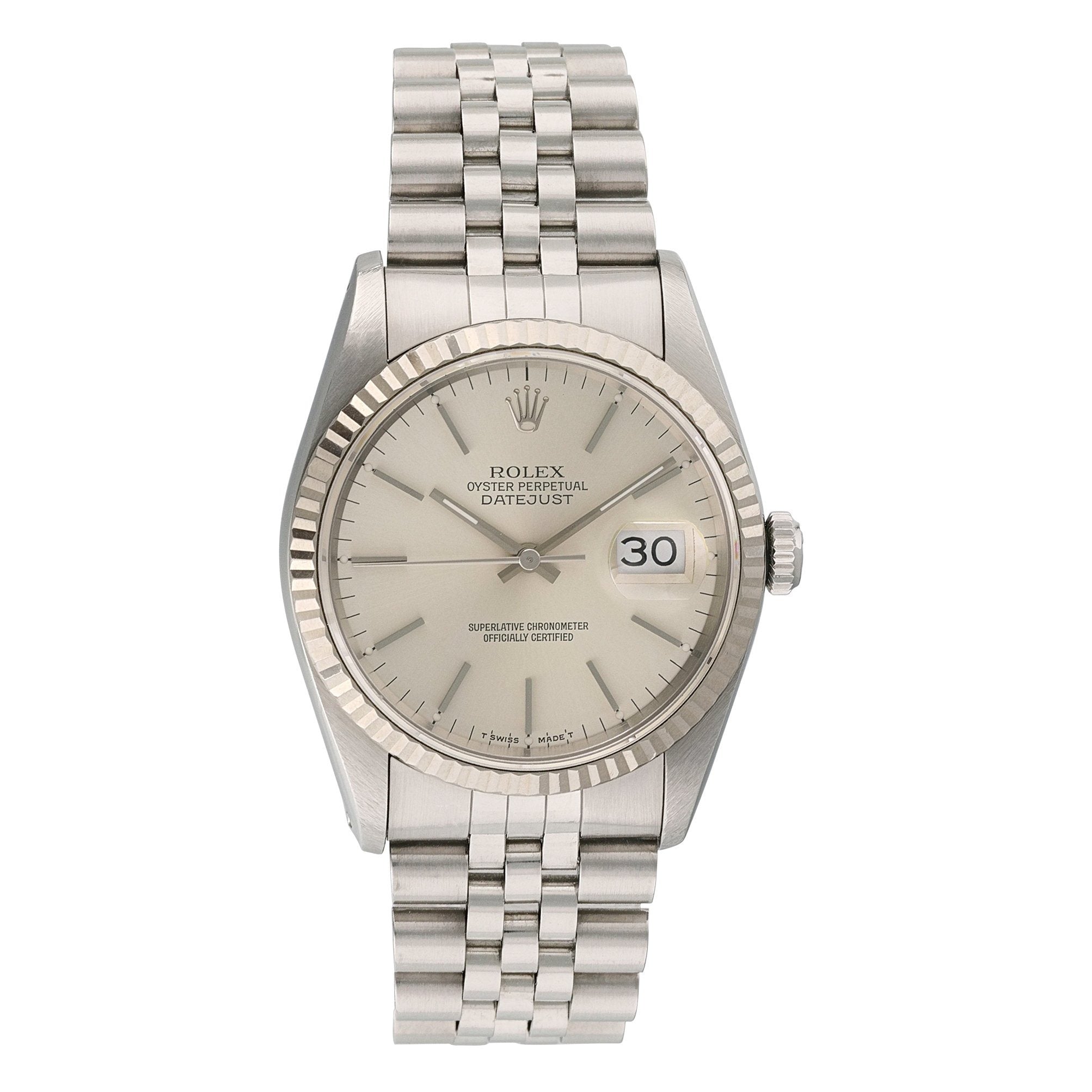 rolex datejust 16234 silver dial