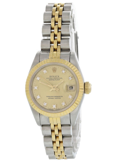 ladies rolex datejust 69173 diamond dial