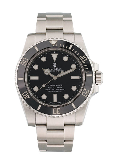 rolex submariner automatic black dial mens watch 114060