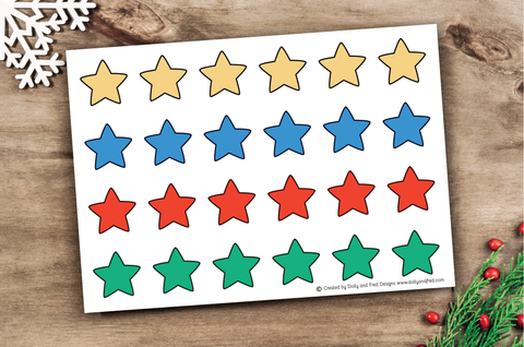 Printable stars to cut out and use with the kindness advent calendar