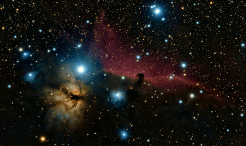 Night sky picture of Orions belt and a nebula