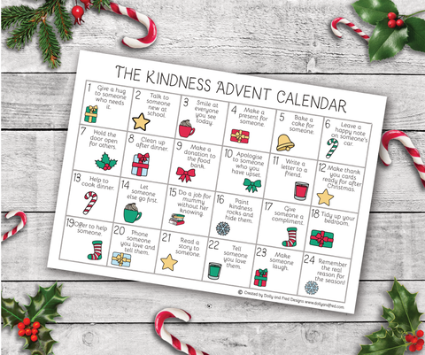 Free Downloadable and Printable Kindness Advent Calender