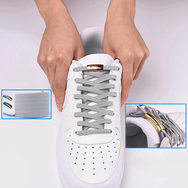 No-tie magnetic shoe laces 