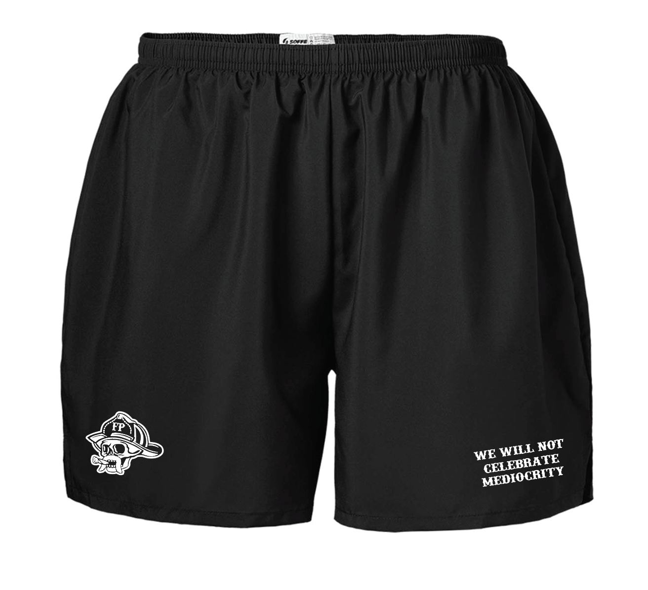 Gym Shorts- We Will Not Celebrate Mediocrity - Firehouse Pride