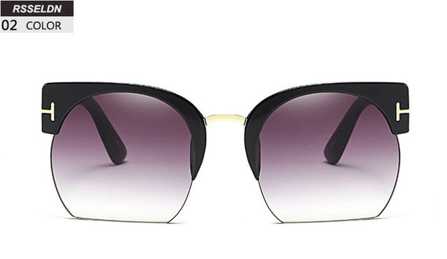 Stylish Semi-Rimless Sunglasses for Women - Shade & watches 