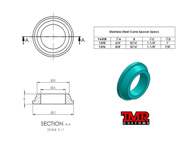 1/2 MISALIGNMENT SPACERS / TAPERED WASHERS Rod End Joint Reducer Rose  Spacer 