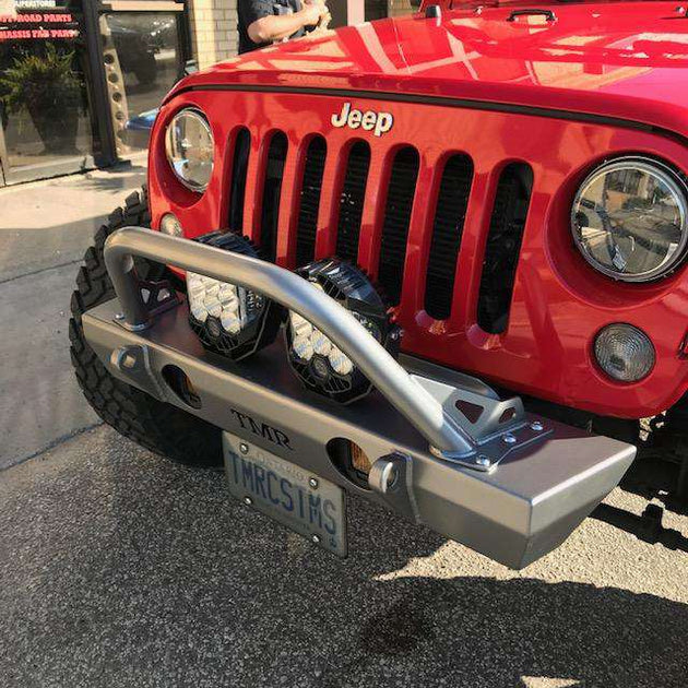 Jeep Wrangler JK Front Bumper with Flat Tube – TMR Customs