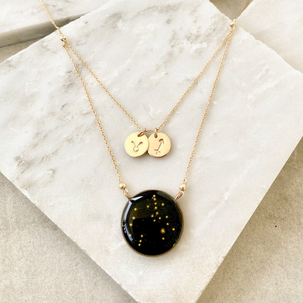 1/15ctw Diamond Two-Tone Double Heart Mom Pendant Necklace | REEDS Jewelers
