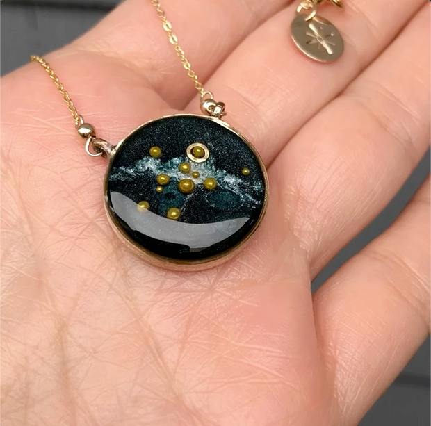 Dawn of the Solar System Pendant with Meteorite and Diamond - Metamorphosis  Jewelry Design