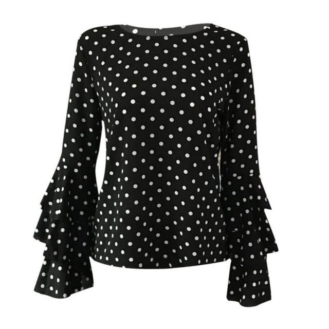 black and white polka dot blouse plus size