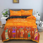 Vibrant African Art Bedding Set (Duvet + Pillowcase) AlansiHouse 5 210x210cm 3PCS 