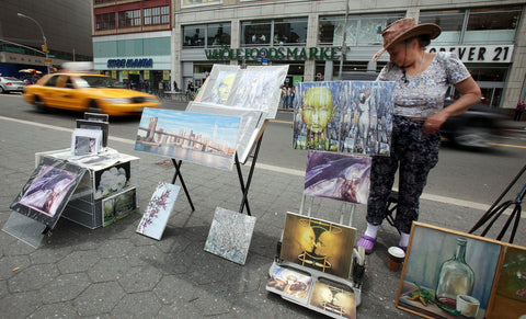 Artists on the street selling art