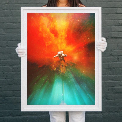 5 Ways To Style Your Home With Astronaut Wall Art 'Stranded' by Fran Rodriguez for PangeaSeed | Andy okay - Astronaut Art Prints for Charity