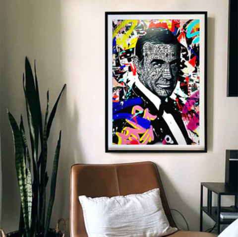 Cool And Colorful Wall Art: 'My Name is James Bond' by RS Artist for WWF | Andy okay - Art for Charity