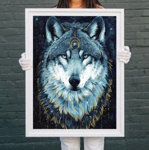 Cool Animal Posters: ’In The Darkness Wolf’ by Jonna Lamminaho for WWF | Andy okay – Animal Wall Art for Charity