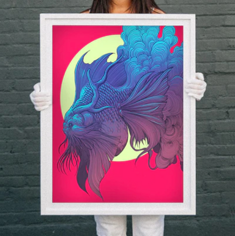 Cool Animal Posters: ’Koi’ by Ian Permana for Smile Of The Child | Andy okay – Animal Wall Art for Charity