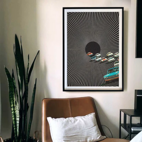 Cool Art Prints for the Modern Man Cave: 'Car Race' by Roger Mattos for WWF | Andy okay – Art for Charity