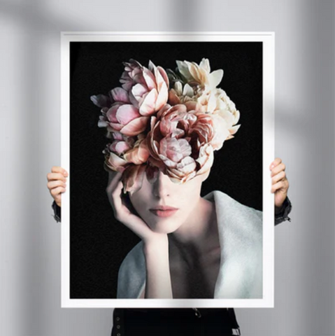 Flower Head Wall Art: ’Wearing Flowers” by Underdott for Rainforest Trust | Andy okay – Flower Head Art Prints for Charity