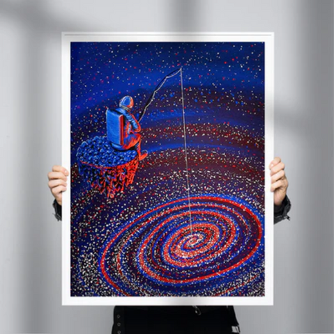 Galaxy Wall Art: 'Gone Fishing' by Flooko for Share The Meal | Andy okay – Art for Charity
