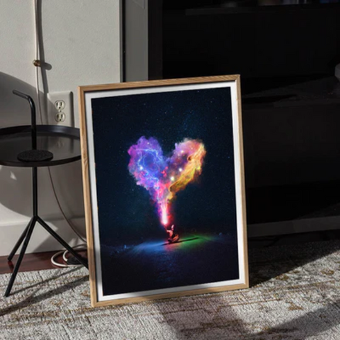 Galaxy Wall Art: 'Heart Nebula' by Gabriel Avram for Pangeaseed | Andy okay - Art for Causes