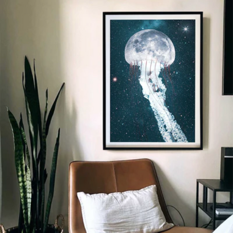 Galaxy Wall Art: 'No Artist Tolerates Reality' by Kemi Schneider for Amazon Watch | Andy okay – Art for Causes