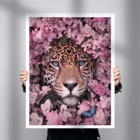 Girly Wall Art ’Lovepard’ by Andy okay for WWF | Cool Girly Art Prints for Charity
