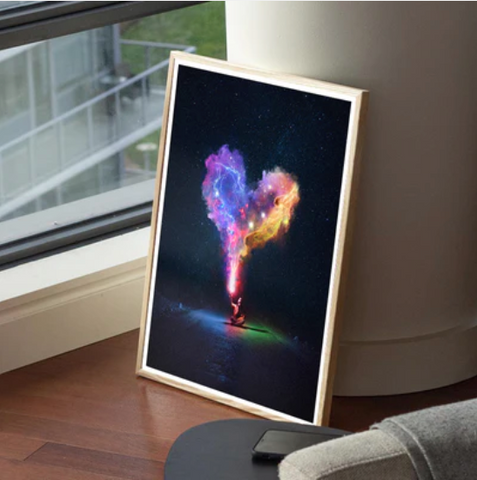 How to Decorate Your Home With Surreal Wall Art: ’Heart Nebulosa’ by Gabriel Avram for PangeaSeed | Andy okay – Surreal Posters for Charity