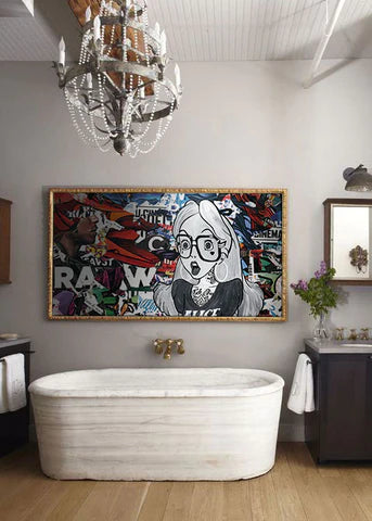 Modern Bathroom Art Ideas: 'Alice in Wonderland' by Thomas Chedeville for Share the Meal | Andy okay – Bathroom Wall Art for Charity