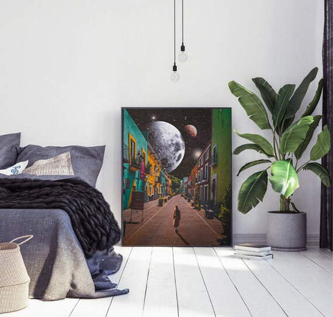 Moon Wall Art Bedroom Decor Ideas: 'Small Town Girl' by Morysetta For WWF | Andy okay – Art for Causes