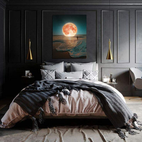 Moon Wall Art Bedroom Decor Ideas: 'Alone in Silence' by Herri Susanto for Smile of The Child | Andy okay – Art for Causes