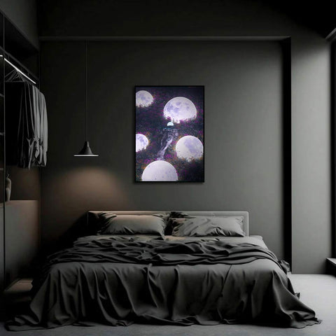 Moon Wall Art Bedroom Decor Ideas: 'Sleeping With Moons' Anthony Bevilacqua for Non-Violence Project | Andy okay – Art for Causes