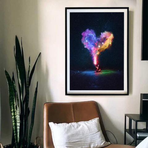 Romantic Wall Art: ’Heart Nebula’ by Gabriel Avram for PangeaSeed | Andy okay – Romantic Wall Decor for Charity