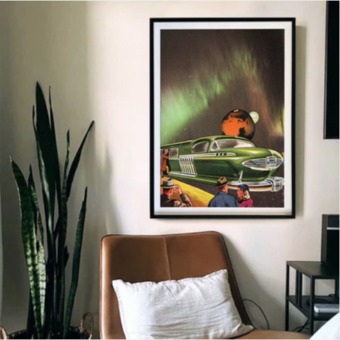 Astronaut Wall Art: 'Intergalactic Express' by Howie Wonder for Rainforest Trust | Andy okay - Art for Causes