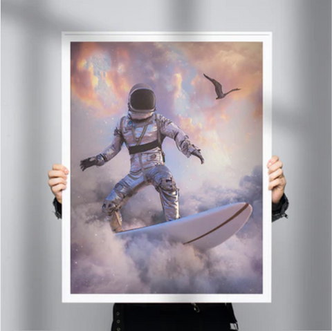 Cool Wall Art: 'Sky Surfer' by Maxim Kazakov for Pangeaseed | Andy okay – Art for Causes