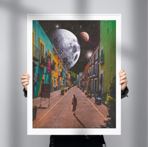 Space Art Prints That Will Inspire You in 2024: ’Small Town Girl’ by Morysetta for Pangeaseed | Andy okay – Space Wall Art for Charity