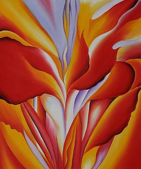 Surreal Nature Art for Your Home ’Red Canna’ by Georgia O'Keeffe | Andy okay – Surreal Art Prints for Charity