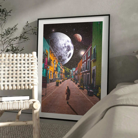 The Best Surrealistic Art Prints for Your Bedroom: ’Small Town Girl’ by Morysetta for WWF | Andy okay – Surreal Wall Art for Charity