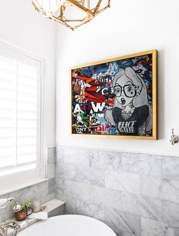 The Best Bathroom Wall Art for the Modern Man: 'Alice in Wonderland' by Thomas Chedeville for Share the Meal | Andy okay – Bathroom Art Prints for Charity