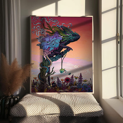 Tropical Wall Art ’Phantasmagoria’ by Mat Miller | Vibrant Home Decor Art Prints for A Good Cause