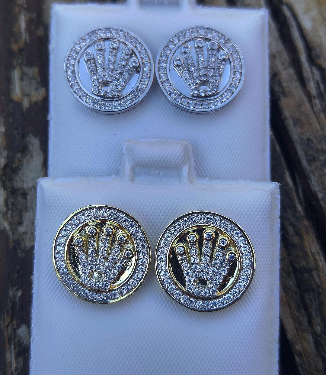 rolex crown earrings 