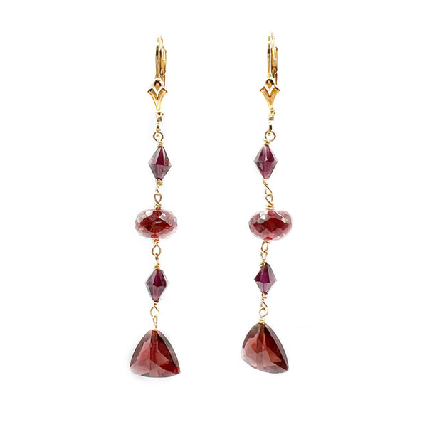 Hand Made Three Strand Garnet Drop Earrings – JewelsOn86th.com