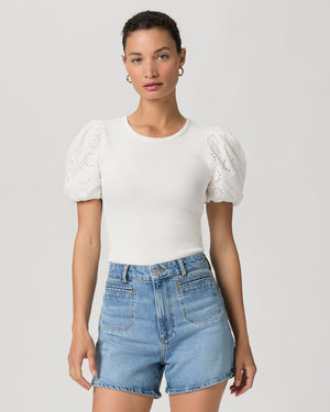 Paige Dani Welt Pocket Short - Indigo