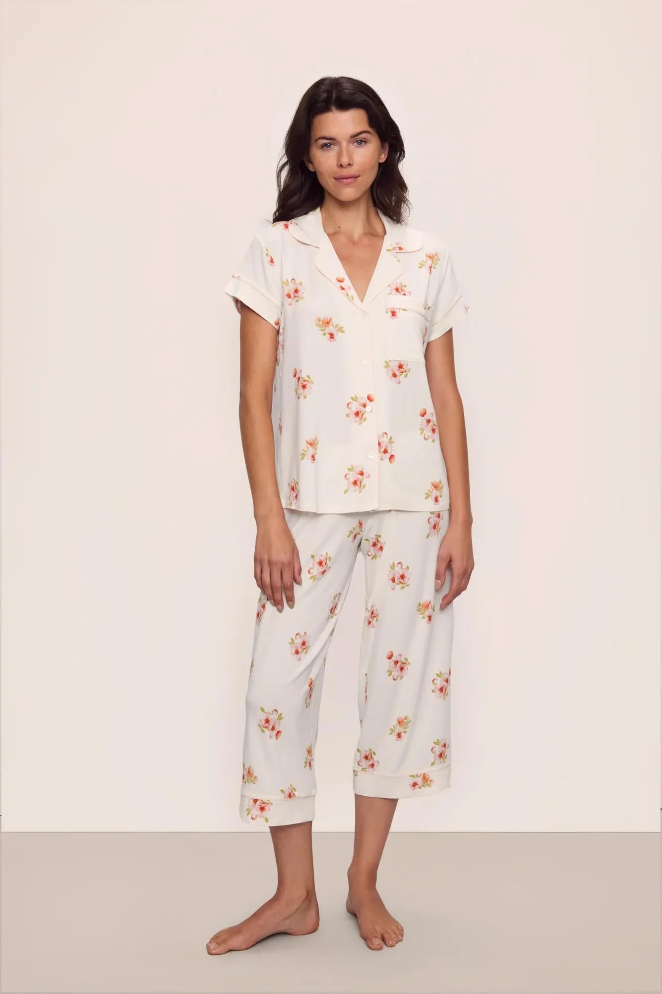 Eberjey Gisele Printed SS Crop PJ