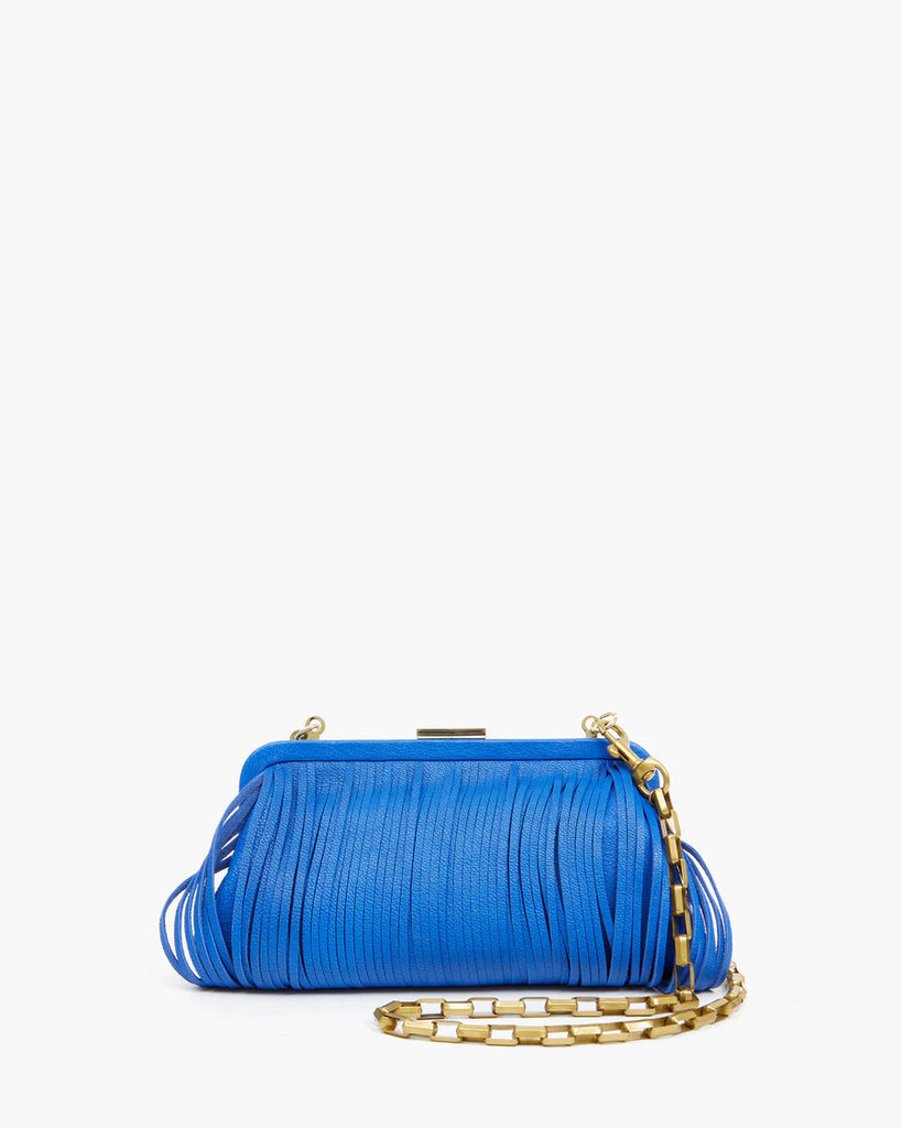 Clare V. Turnlock Midi Sac in Electric Blue