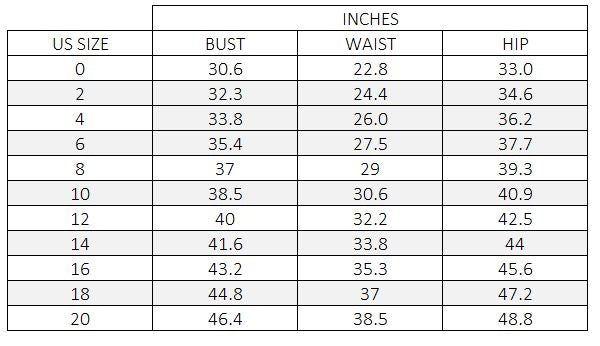 Saiid Kobeisy Size Chart