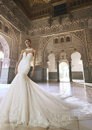 JaneVini Tulle bianco/avorio elegante mantella da sera Appliques