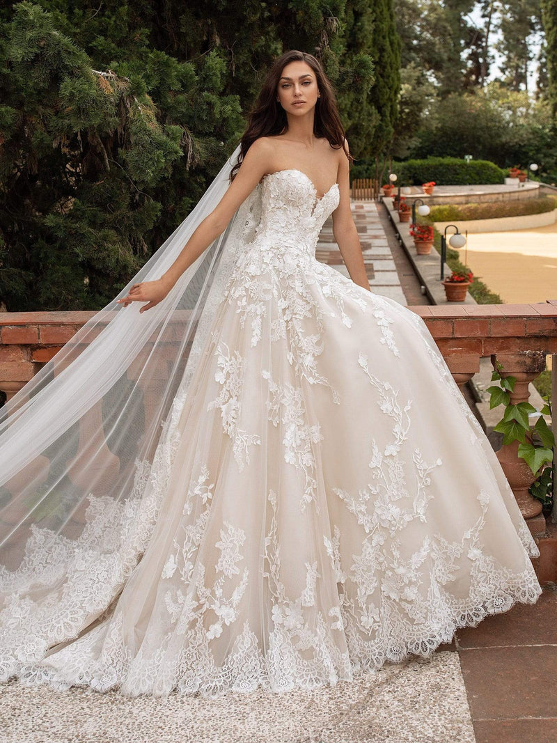 美品】PRONOVIAS ELICRA Aラインドレス レース-