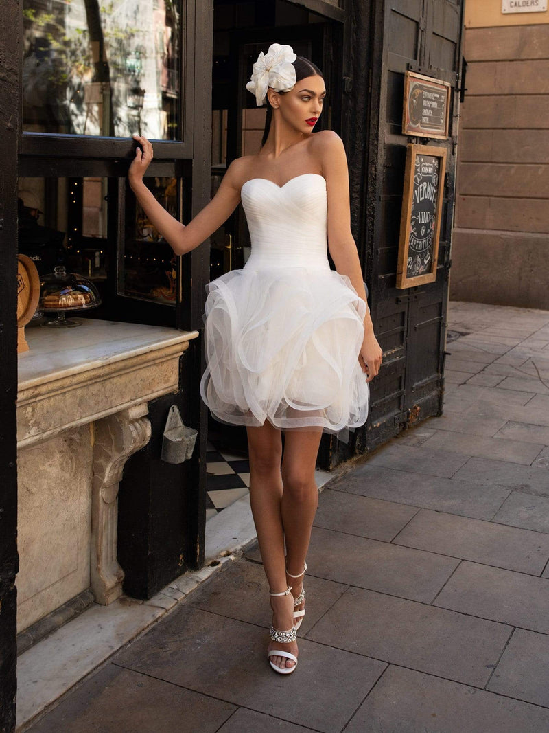 Beauty Queen Tulle Ruffle Cocktail Dress - White