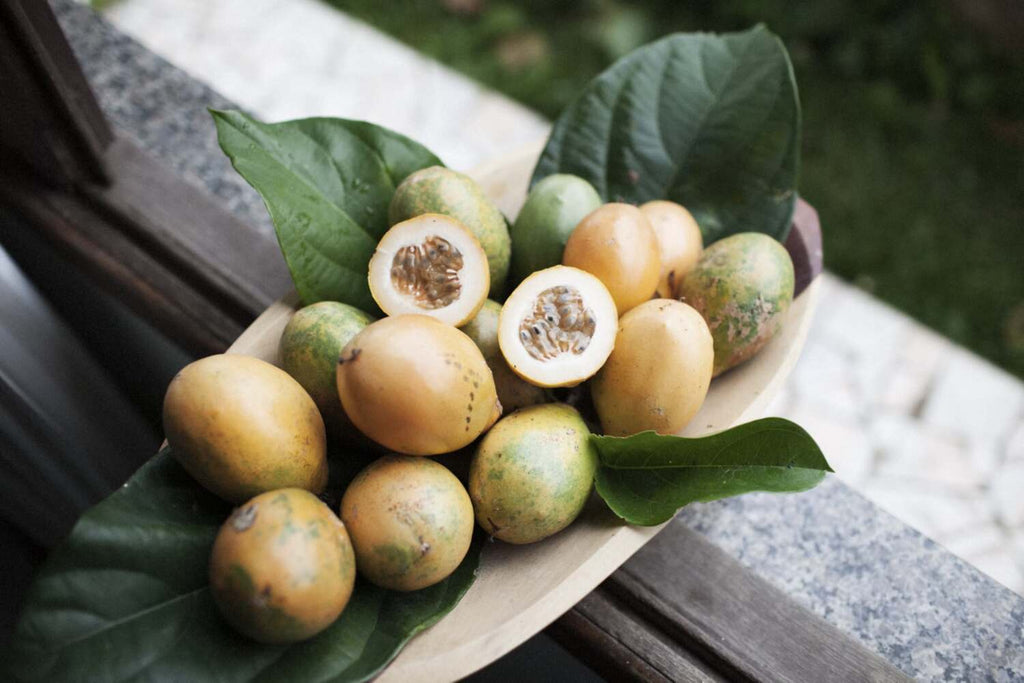 A tray of golden passion fruit
