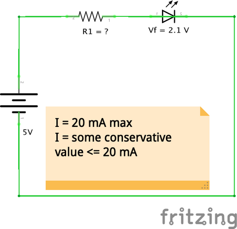 Arduino Blink Circuit with data filled in